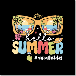 Hello Summer Beach Sunglasses Last Day of School Posters and Art